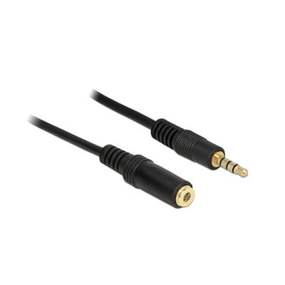 Delock 84667 Stereo Jack Verlengkabel 3,5 mm 4-pins male naar female 2 m zwart Delock 84667 Stereo Jack Verlengkabel 3,5 mm 4-pins male naar female 2 m zwart