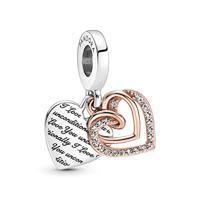 Pandora 781062C01 Bedel Entwined Hearts zilver-zirconia rosekleurig-wit - thumbnail