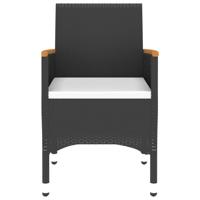 3-delige Tuinset poly rattan zwart - thumbnail