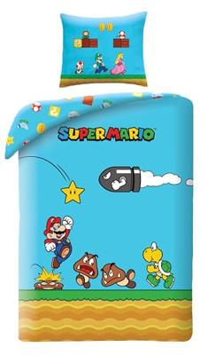 Super Mario Dekbedovertrek 'Super Mario' 140x200cm