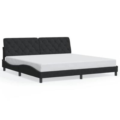Bedframe met LED zonder matras fluweel zwart 200x200 cm