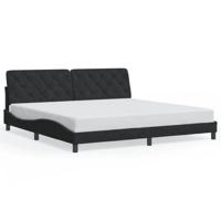 Bedframe met LED zonder matras fluweel zwart 200x200 cm - thumbnail