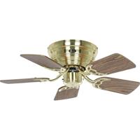 CasaFan FLAT 75-III MG-EA/BU Flügel Eiche antik/Buche Plafondventilator 61 W (Ø x h) 79 cm x 164 mm Messing (geborsteld) Omkeerbare bladen, Met wintermodus - thumbnail
