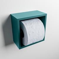 MONDIAZ Easy Toiletrolhouder CUBE 160 solid surface 16x8,6cm kleur Smag. Geschikt voor op en inbouw. - thumbnail