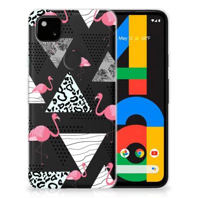 Google Pixel 4a TPU Hoesje Flamingo Triangle Google Pixel 4a TPU Hoesje Flamingo Triangle