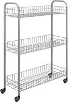 Metaltex badkamer-/keukentrolley slim 84x56cm staal zilver - thumbnail