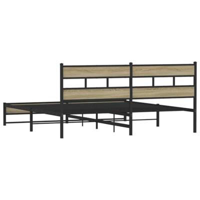 Bedframe zonder matras metaal sonoma eikenkleurig 180x200 cm