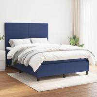 Boxspring met matras stof blauw 140x200 cm - thumbnail