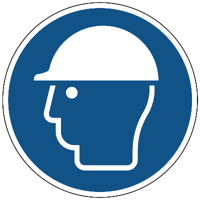 Veiligheidshelm/bouwhelm verplicht gebods- Ø 150 mm - Sticker