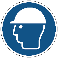 Veiligheidshelm/bouwhelm verplicht gebods- Ø 150 mm - Sticker - thumbnail