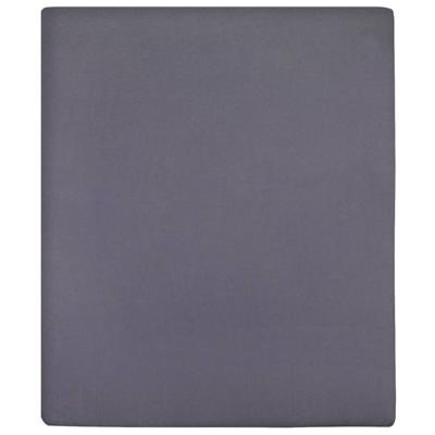 VidaXL Hoeslakens 2 st jersey 140x200 cm katoen antracietkleurig VidaXL Hoeslakens 2 st jersey 140x200 cm katoen antracietkleurig