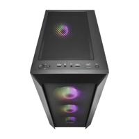 FSP Fortron CMT218 Midi-tower PC-behuizing Zwart 4 voorgeïnstalleerde LED-ventilators, Zijvenster - thumbnail