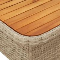 3-delige Loungeset met kussens poly rattan beige - thumbnail
