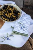Clayre & Eef Placemats Set van 6 48x33 cm Wit Katoen Olijven - thumbnail