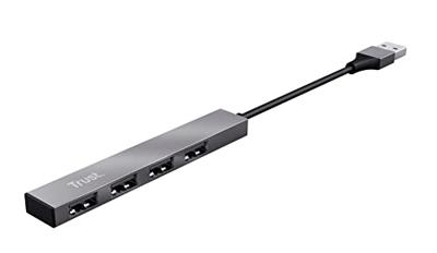 Trust Trust Halyx Aluminium 4-Port Mini USB Hub - Hub 23786 USB-hub 4 poorten USB-A USB 2.0 480 MBit/s