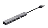 Trust Trust Halyx Aluminium 4-Port Mini USB Hub - Hub 23786 USB-hub 4 poorten USB-A USB 2.0 480 MBit/s - thumbnail