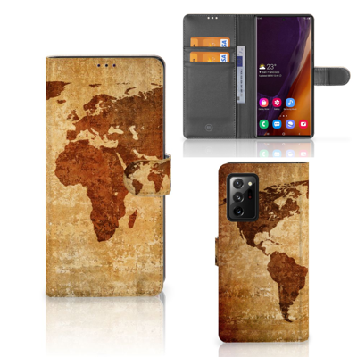 Samsung Galaxy Note20 Ultra | Flip Cover | Wereldkaart
