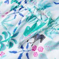 Kinderjurk 128 ecru en donkermintkleurig - thumbnail