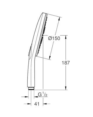 Grohe Handdouche Rainshower SmartActive 130 Rond 13 cm Hard Graphite - 26574a00 Hard Graphite