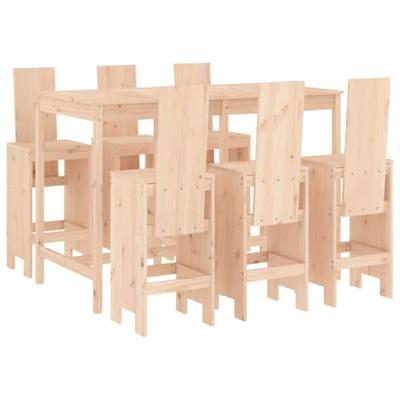 7-delige Barset massief grenenhout
