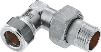 Bonfix knelkoppeling - Radiatorkoppeling haaks met buitendraad - 1/2 x 15mm - Vertint Messing