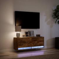 Tv-wandmeubel met LED-verlichting 100x31x35 cm gerookt eiken - thumbnail