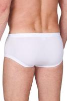 2-pak heren heup slip wit - met gulp M3000 - 100% katoenen ondergoed - Senioren - Met sluiting - thumbnail