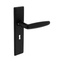 Intersteel Deurkruk Sophie op schild sleutelgat 56mm - mat zwart - thumbnail