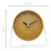 NeXtime NE-5240YL Wekker Berlin 14x13 cm Geel/Wit/Metaal - thumbnail