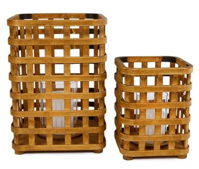 Gifts Amsterdam windlicht Jeroen 22 x 32 cm hout bruin 2 stuks Gifts Amsterdam windlicht Jeroen 22 x 32 cm hout bruin 2 stuks