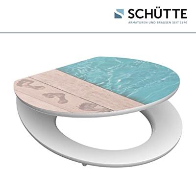 MDF High Gloss WC-bril POOLSIDE met soft-close lange levensduur: extreem onbreekbaar en krasbestendig comfort en functie: geruisloos sluiten dankzij de automatische valrem eenvoudig schoon te ma