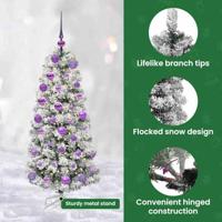 VidaXL Kunstmatige inklapbare kerstboom groen en wit 120 cm - thumbnail