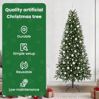 VidaXL Kunstkerstboom met 300 led met standaard groen 210 cm pe en pvc - thumbnail