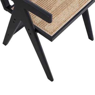 WOOOD Eetkamerstoel 'Gunn' Rotan, kleur Zwart