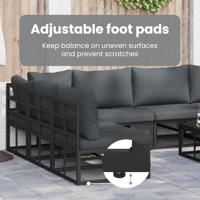 Tuinbankenset met kussen 11 pcs Zwart Aluminium - thumbnail