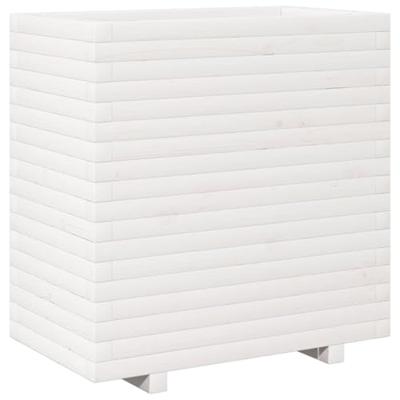 Plantenbak 70x40x72,5 cm massief grenenhout wit