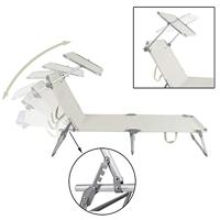 Ligbed Ibiza Creme 190x59x29cm Alu Zonnescherm - thumbnail