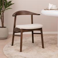 Kave Home Eetkamerstoel 'Timons' Eikenhout en chenille, kleur Walnoot - thumbnail
