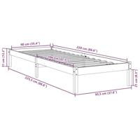 Bedframe extra lang zonder matras massief grenenhout 90x210 cm - thumbnail