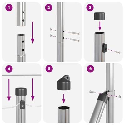 VidaXL Afrasteringspaal zilver 10 x 1,4 m (12 x 12 mm gaas) staal