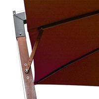 Zweefparasol met paal 3x3 m massief vurenhout terracottakleurig - thumbnail