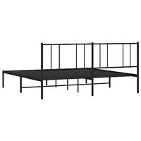 Bedframe met hoofdbord metaal zwart 193x203 cm - thumbnail