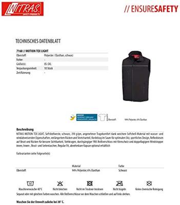 NITRAS SAFETY Nitras softshellvest "motion tex light" softshell vest gr. xxl motion tex light gray/sw - thumbnail