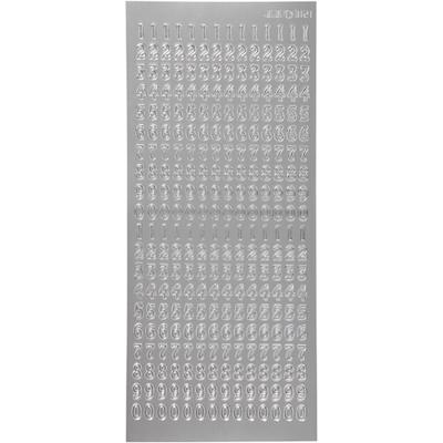 Creativ Company Stickers, cijfers, vel 10x23 cm, zilver, 1 vel