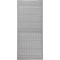 Creativ Company Stickers, cijfers, vel 10x23 cm, zilver, 1 vel - thumbnail