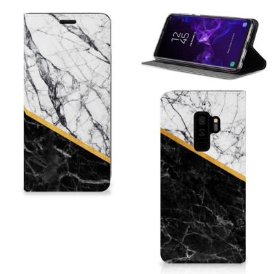Samsung Galaxy S9 Plus | Standcase | Marmer Wit Zwart - Origineel Cadeau Man Samsung Galaxy S9 Plus | Standcase | Marmer Wit Zwart - Origineel Cadeau Man