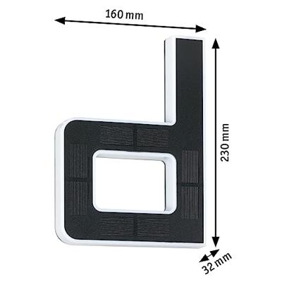 Paulmann 94653 Solar Hausnummer d Huisnummerlamp op zonne-energie Warmwit Zwart