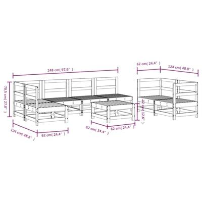 8-delige Loungeset massief grenenhout wit