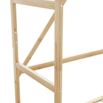 VidaXL Kledingrek met schappen 80x40x175 cm bamboe VidaXL Kledingrek met schappen 80x40x175 cm bamboe