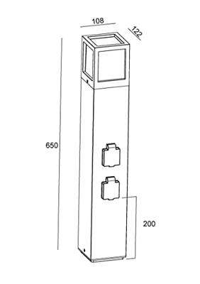 Deko Light 733064 Facado Socket Staande buitenlamp E27 20 W Donkergrijs